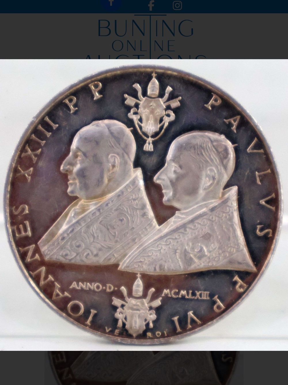 Sterling Silver Vatican Medal from the Second Ecumenical Council